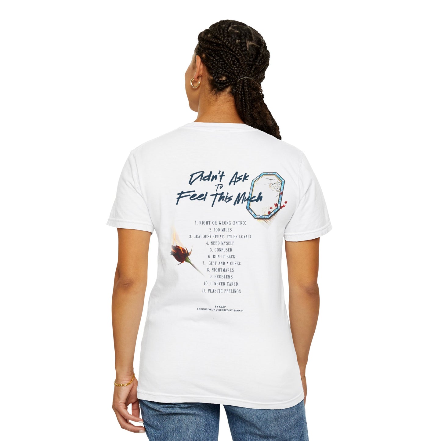 (Tracklist) White Unisex T-shirt - Didn't Ask To Feel This Much