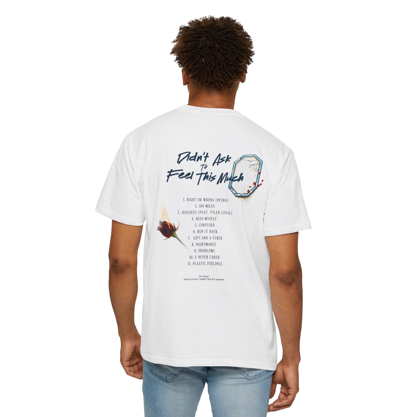 (Tracklist) White Unisex T-shirt - Didn't Ask To Feel This Much