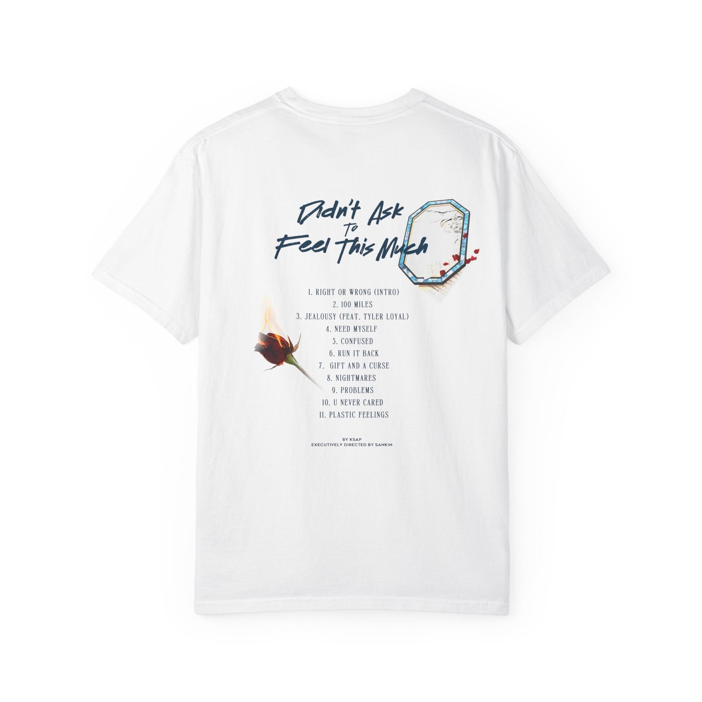 (Tracklist) White Unisex T-shirt - Didn't Ask To Feel This Much