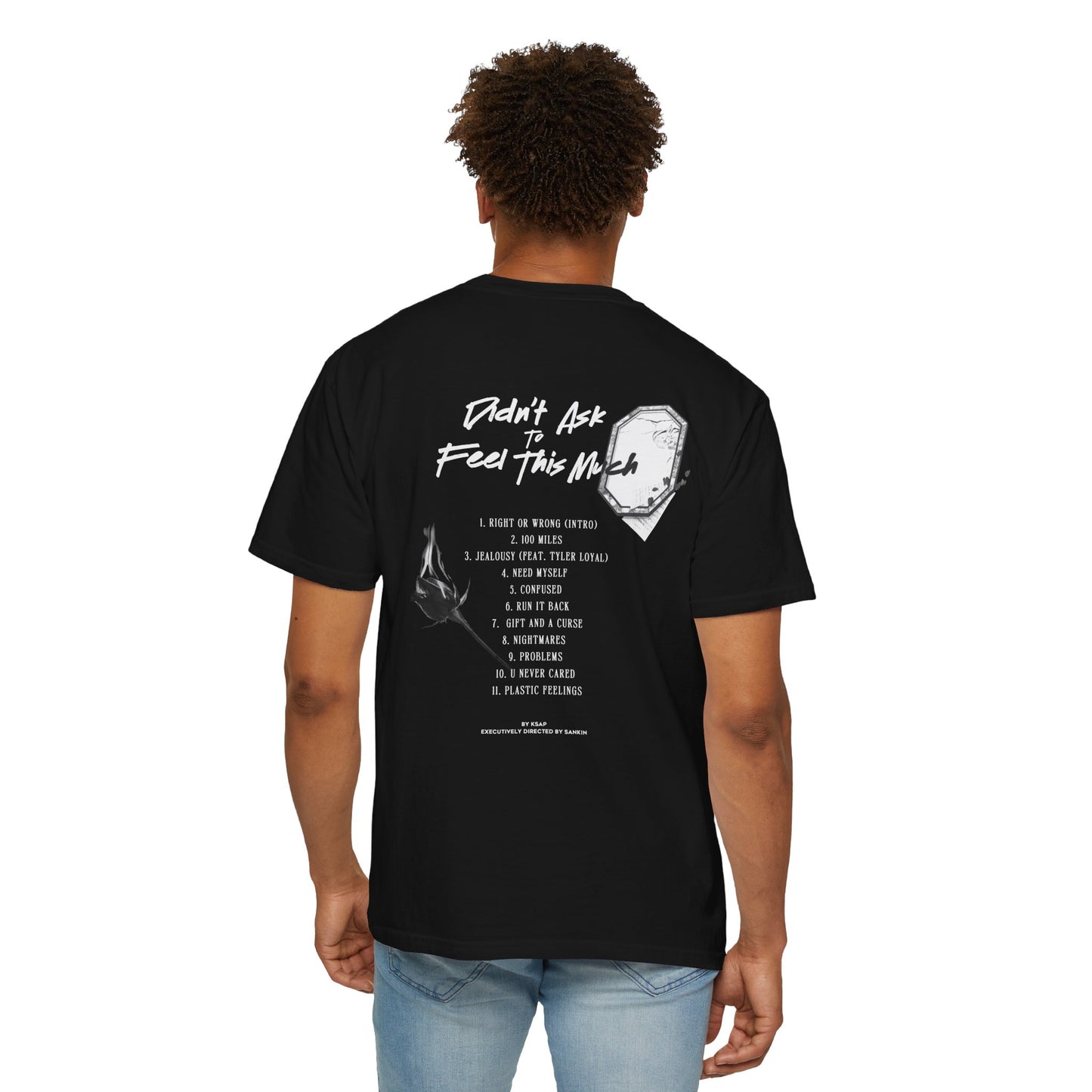 (Tracklist) Black Unisex T-shirt - Didn't Ask To Feel This Much